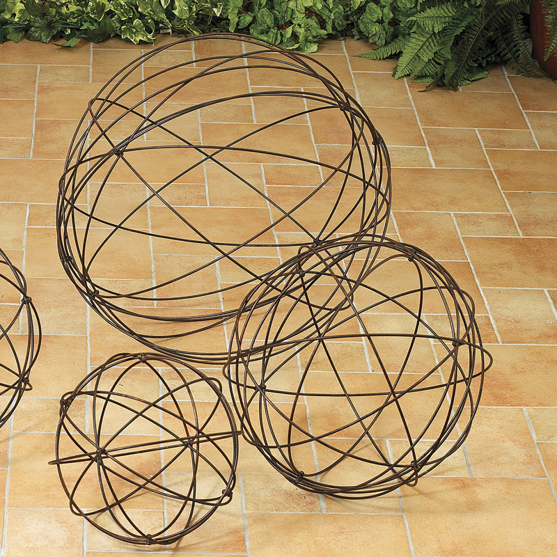 Gracie Oaks Padiham Heavy Wire Sphere Garden Art & Reviews Wayfair